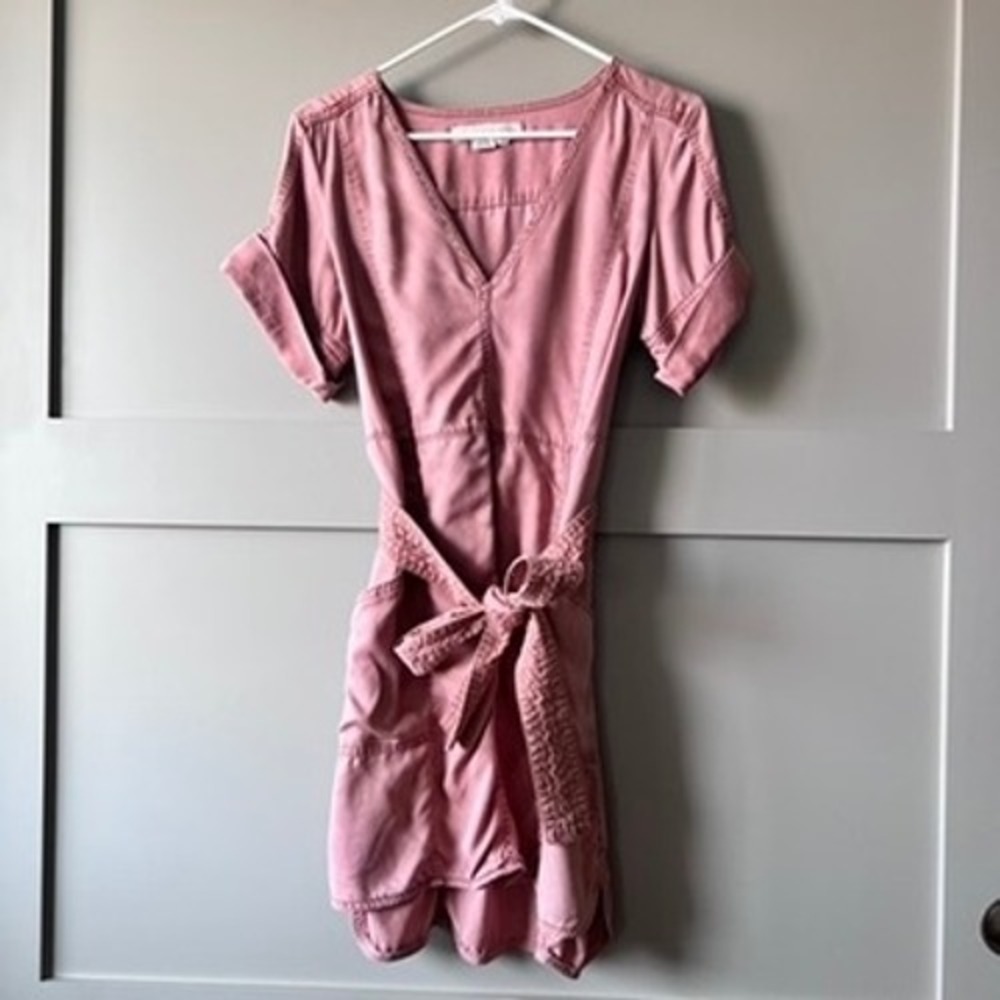 Anthropologie Pilcro and the Letterpress Mini‎ Dress Women S Pink V-Neck Belt